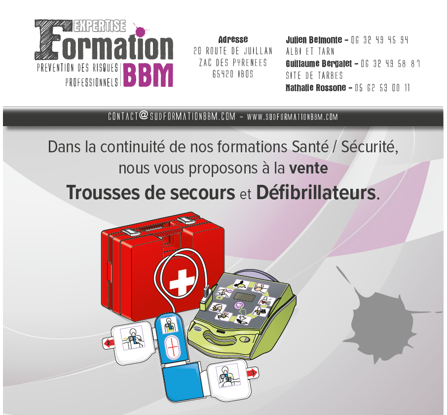 En cas d'intervention d'urgence, il est indispensable d'être bien équipé avec du matériel de qualité. Expertise Formation BBM met à votre disposition Trousse de secours et Défibrillateur qui vous permettront de réaliser vos interventions efficacement.
